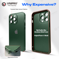 Achetez un et achetez un offert, en stock Coque de téléphone portable avec cadre métallique en alliage d'aluminium, étui protecteur de caméra pour IPhone série 13/12