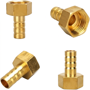 Raccord de tuyau à filetage interne femelle en laiton avec embout cannelé pour tuyau - Product Image 1