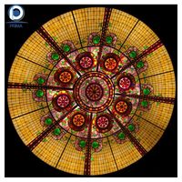 Plafond incurvé au design personnalisé Dôme en verre incurvé Dôme en verre teinté fait à la main Éclairage traditionnel Plafond en verre teinté