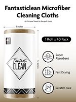 Für fusselfreie, wiederverwendbare 40er-Pack moderne Küchen-Geschirrtücher, umweltfreundliche, abreißbare Mikrofaserrolle 175 g/m² für Zuhause und Auto