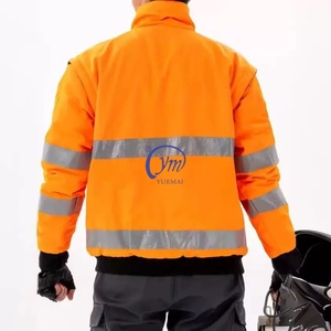 Veste de travail réfléchissante haute visibilité pour homme, personnalisable avec logo, résistante à l'usure, grande taille, multi-poches, imperméable, en polaire - Product Image 4