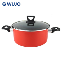 Ensemble de casseroles en émail en fonte Ensemble de casseroles en émail 3 pièces avec couvercle en verre