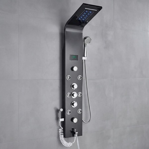 ZEPENG <span class=keywords><strong>Colonne</strong></span> de Douche Murale Thermostatique de Luxe avec Panneau LED, Affichage de la Température et en Acier Inoxydable - Product Image 3