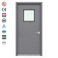 Porte coupe-feu en acier galvanisé CAN / ULC S104, 60 minutes, pour salle électrique, avec panneau de vision