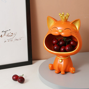 Haut de gamme luxe résine chat chanceux clé stockage ornement aluminium armoire à chaussures entrée salon décoration PP matériau sûr pour les aliments - Product Image 3