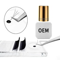 Colle pour faux cils imperméable personnalisée pour cils en bande, colle pour cils en grappe, colle liquide noire et blanche à séchage rapide, marque privée