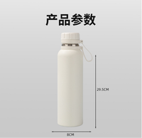 Thermos en acier inoxydable, bouteille isotherme pour eau froide et chaude (12-24 heures), 1000 ml, double paroi, anti-fuite, couvercle hermétique, poignée