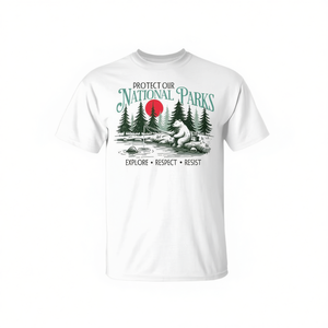 Camiseta Protege Nuestros Parques Nacionales, Unisex para Adultos, Cuello Redondo, Manga Corta, Algodón Ecológico, Actividades Promocionales - Product Image 3