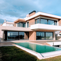 Villa préfabriquée moderne personnalisée à 2 étages, 5 chambres, en acier léger, avec structure en acier galvanisé et garantie de 5 ans
