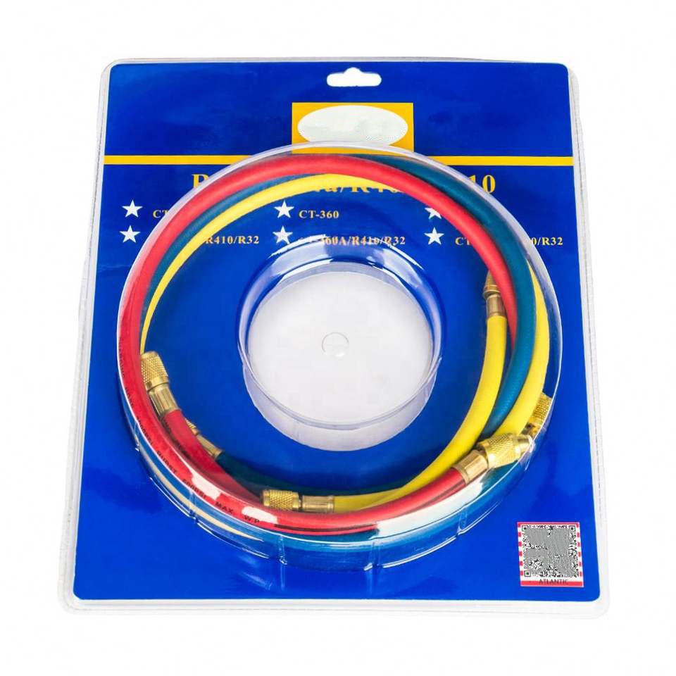 134a Refrigerant R1234YF Refrigerant Charge Hose Kit With 1/2" LH Can Tap Opener W Ac Gauge Set