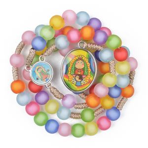 Chapelet catholique Notre-Dame <span class=keywords><strong>de</strong></span> <span class=keywords><strong>Guadalupe</strong></span> en perles arc-en-ciel, collier <span class=keywords><strong>de</strong></span> prière, bijoux religieux avec médaille <span class=keywords><strong>de</strong></span> la Vierge Marie - Product Image 2