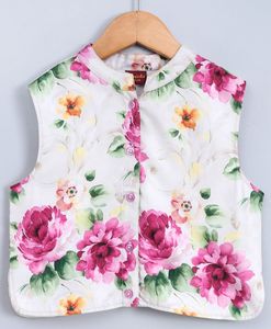 Conjunto de Kurta y Pijama para Niños con Chaqueta Estampada Floral, Traje Tradicional Infantil (6 Meses - 8 Años) - Product Image 3