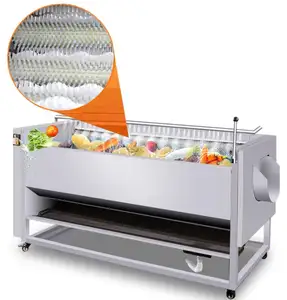 Commercial Electric Root Vegetable Sweet Potato Cleaning Washing and Peeling Ginger Brush Roller Peeling Washer Machine Price