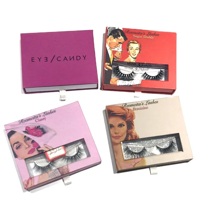 Gratis Sample Custom Factory Goedkopere Black glittering Papier Boek Vorm Lashes Box