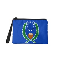 Dompet Koin Mini Beritsleting Cetak Bendera Pohnpei yang Modis, Bahan Kanvas Poliester Warna Campuran, Dompet Penyimpanan Uang Receh