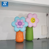 Modèle de fleur gonflable personnalisé pour la décoration de scène extérieure de jardin
