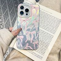 Coque de téléphone pour iPhone 17 Pro Max, motif plume de gazelle IMD rose avec nœud et perles, design créatif pour fille