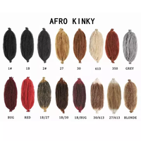 Cheveux Torsadés Afro Printemps Ombrés Couleurs Mélangées, Tresses au Crochet Pré-Séparées, Cheveux Synthétiques Marley pour Tressage et Torsades Afro Printemps