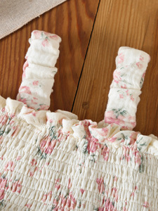 Traje de verano 2026 para bebé, mono floral sin <span class=keywords><strong>tirantes</strong></span> para niñas, lindo conjunto de gateo con sombrero - Product Image 3