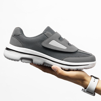 Chaussures unisexes à ouverture large et ajustables avec velcro, baskets respirantes en mesh pour pieds enflés, faciles à mettre et à enlever, chaussures de marche pour diabétiques