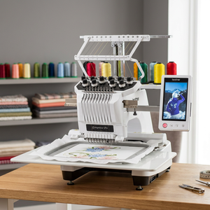 Best Selling New PR1000E Single Head 12/15 <b>Needle</b> Flat Computerized Embroidery Machine 10" LCD Touch Screen High-Accuracy Manual - Product Image 2