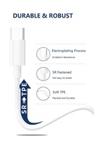Câble de charge rapide USB Type-C vers C en TPE blanc ultra-fin OD2.9mm 2m 3m PD60W 3A20V pour Macbook Iphone15 Huawei Xiaomi