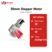 Moteurs pas à pas personnalisés NEMA 11 12V 30mm avec engrenage VSM3005 et support -40~85°C, angle de pas de 15 degrés, couple de 340gf.cm pour véhicule