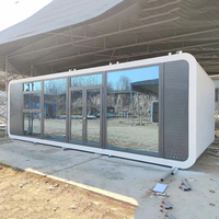 Maison capsule en acier préfabriquée sur mesure, conteneur de stockage hors réseau, maisons modulaires préfabriquées de 20 pieds, mini-maison, appartement extérieur