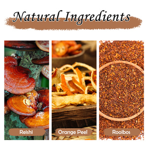 Sachets de thé Reishi aux champignons OEM sans caféine, rooibos rose et hibiscus biologique, marque privée - Product Image 4
