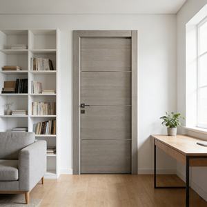 Puerta Interior Moderna de Madera para Dormitorio, Puerta Compuesta de Madera Sólida Insonorizada para Hotel y Villa, Tamaño Personalizado Disponible - Product Image 5