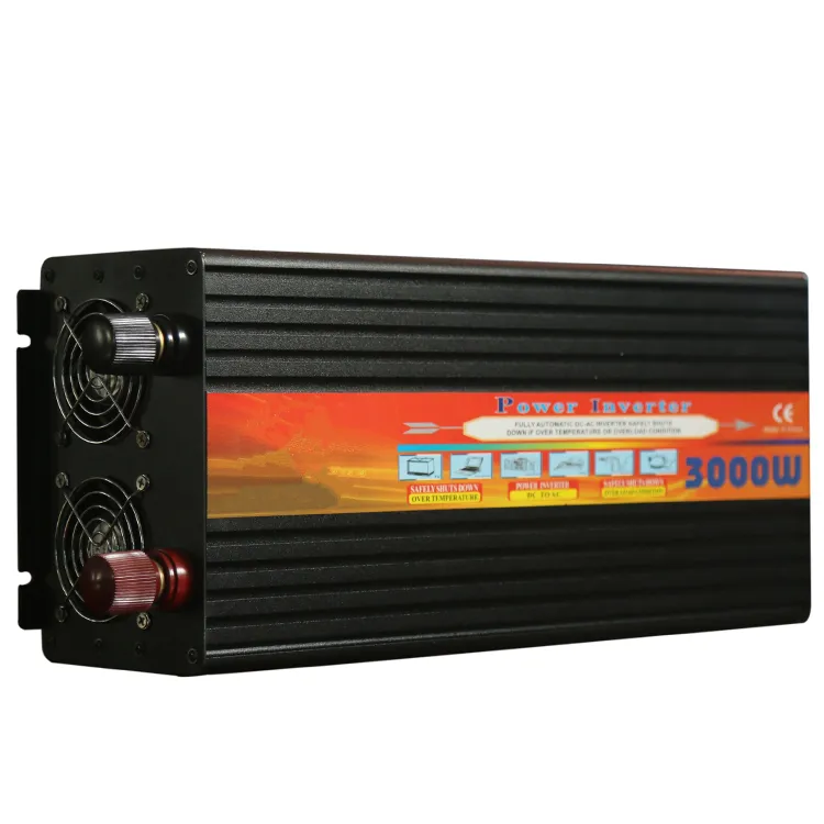 Grande capacité 3000W DC 12v à AC 220v onduleur à onde sinusoïdale modifiée avec écran LCD