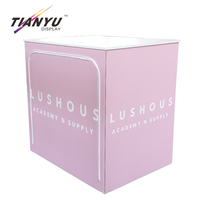 Présentoirs cosmétiques portables en aluminium rose personnalisés pour expositions, vitrine de maquillage, étagères de vente au détail, comptoir de salon professionnel