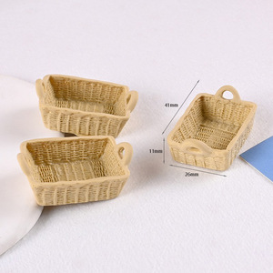 Casa de muñecas a escala 1:12, <span class=keywords><strong>Mini</strong></span> cesta de almacenamiento de resina en miniatura, accesorios modelo, juguetes, casa de muñecas, suministros de decoración del hogar - Product Image 6