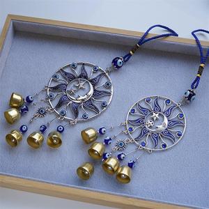 Blue Evil Eyes Metal Wind Chime <span class=keywords><strong>Wall</strong></span> Hanging Blue Sun e Moon Window Chime Devil Blue Eye para decoração de casa - Product Image 5