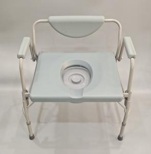 <span class=keywords><strong>Chaise</strong></span> de toilette réglable à accoudoirs abattables pour personnes obèses, capacité de charge de 295 kg, en acier robuste avec finition thermolaquée - Product Image 2