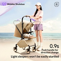 Poussette pliable légère en coton Weilebao pour bébé de la naissance à 3 ans avec cadre en alliage d'aluminium