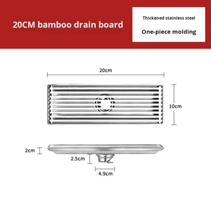 OEM 304 Stainless Steel Thickened Rectangular Insect-Proof Deodorizing Filter Floor Drain DN50 Bathroom with Brushed Surface - Product Image 3