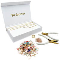 Nouveau kit de boîte-cadeau bricolage à la mode boîtes de finition mate rigides pour la création de bracelets et de colliers nuit écologique et amusante avec des amis