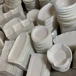 Crazy Discount White Ceramic Plates Mix Size Model Market Hot Sell Dinnerware Ceramic Sell by Ton