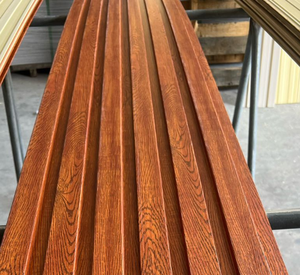 Panneau mural extérieur moderne en composite bois-plastique, écologique, imperméable, ignifuge, avec design de <span class=keywords><strong>façade</strong></span> à lattes - Product Image 2