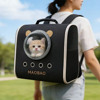 Sac à dos pour chat et animal de compagnie, design capsule spatiale avec oreilles d'ours MAOBAO, fenêtre transparente pour observation, portable, double bandoulière