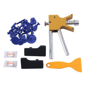 Kit de réparation de carrosserie automobile, outil extracteur avec languettes bleues et accessoires pour l'élimination des bosses, utilisation universelle - Product Image 1