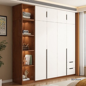 Armoire minimaliste avec tiroirs et étagères pour le rangement de la chambre, entièrement assemblée - Product Image 1