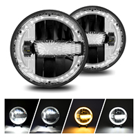 Phares R4 Wrangler (Version Diamant) Nouveaux phares LED ronds 7 pouces 300W 30000LM pour moto Jeep Wrangler Harley