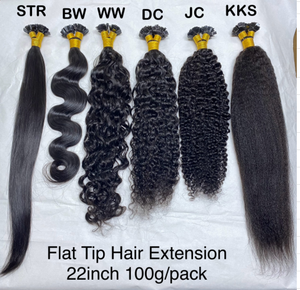 Fh Keratin Pre ngoại quan k tip tóc mở rộng tóc con người Nail Flat tip 100 gam Trinh xoăn Keratin fusions Brazil tóc con người - Product Image 2