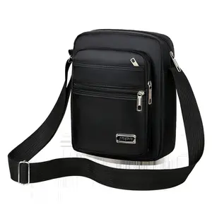 Op Maat Gemaakte Logo Reizen Schoudertas Groothandel Klassieke Duurzame Heren Borsttas Nylon Draagbare Messenger Mobiele Telefoon Tas