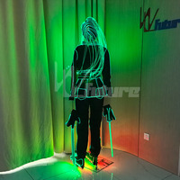 Costume de danse lumineux à fibres optiques LED avec télécommande, tenue scintillante pour scène, fête, concert, boîte de nuit, performance
