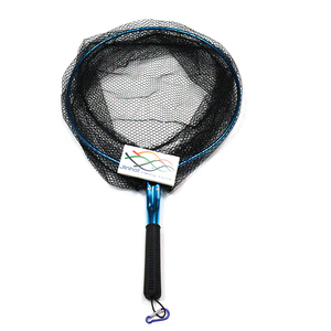 Filets de pêche flottants d'eau douce ou d'eau salée enduits de caoutchouc Carp Koi Landing Net De Pesca Foldable Telescopic Fly Fishing Red PE - Product Image 4