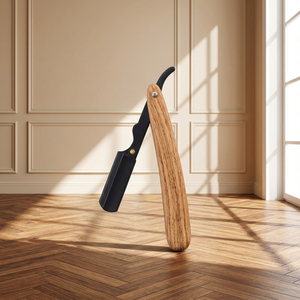 IKZARSA - Maquinilla de Afeitar Recta con Mango de Madera para Hombre, Cuchilla Única de Acero Inoxidable, para Afeitar la Cara, Uso Profesional - Product Image 1