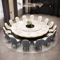 Table à manger multifonctionnelle rotative et pliable avec plaque en pierre frittée et foyer intégré, pour 8, 10 ou 12 personnes, mobilier pour appartement et maison